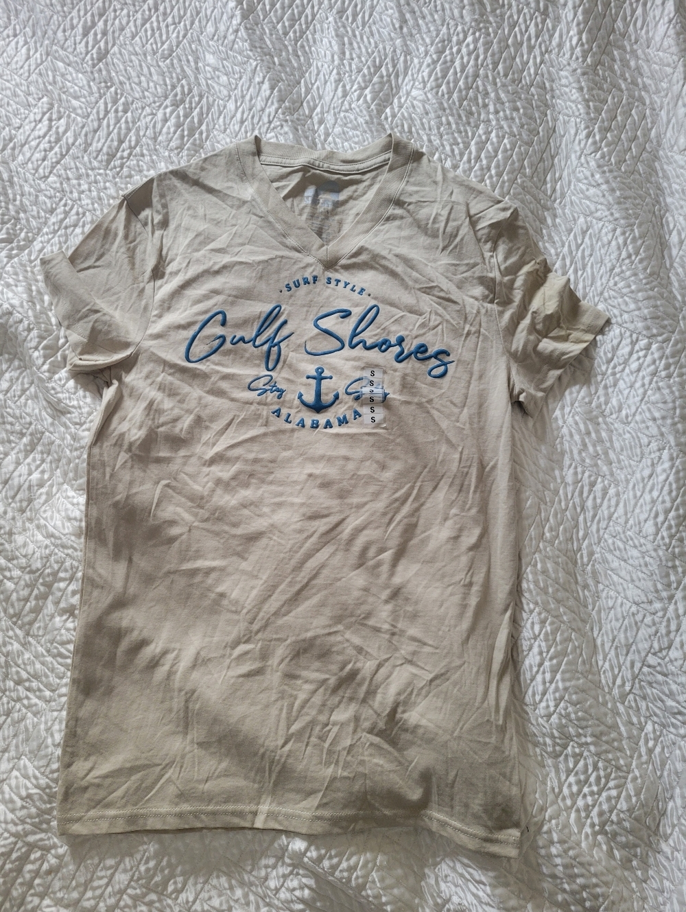 Gulf Shores Alabama Graphic Tee Small Coastal Beach V Neck Summer Casual - Picture 2 of 7
